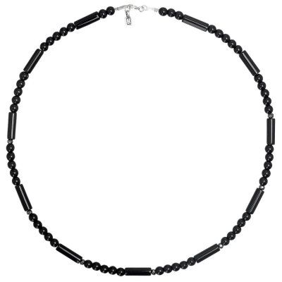 Колье "Eclipse" из черного агата и серебра 925