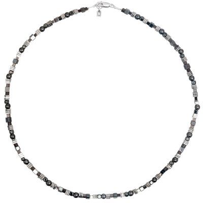 Колье Графит из гематита и серебра 925
