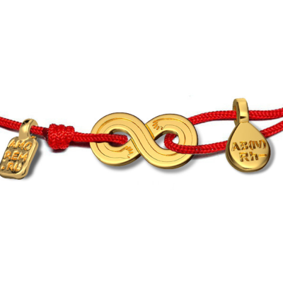 Браслет Код Связи IV группа крови, Rh-, золото 585 - Amorem