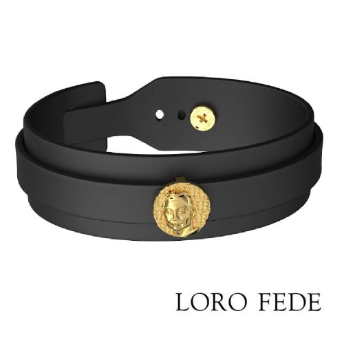 Сет - медальон LORO FEDE Илон Маск, золото 585 и браслет из натуральной кожи фото 1 Аmorem