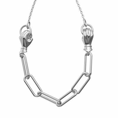 Чокер Руки и цепи, серебро 925