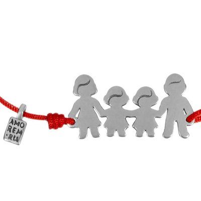  Браслет Семья с двумя дочками, серебро 925