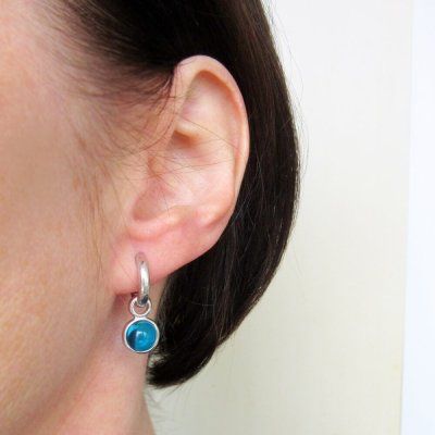 Серьги Энергия осознанности, голубой топаз 8 мм, серебро 925