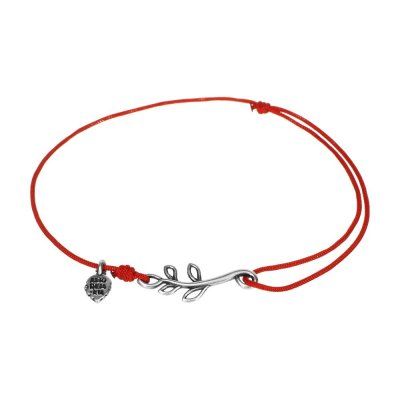 Браслет Лавровая веточка пустотелая малая, серебро 925 — символ победы и силы 