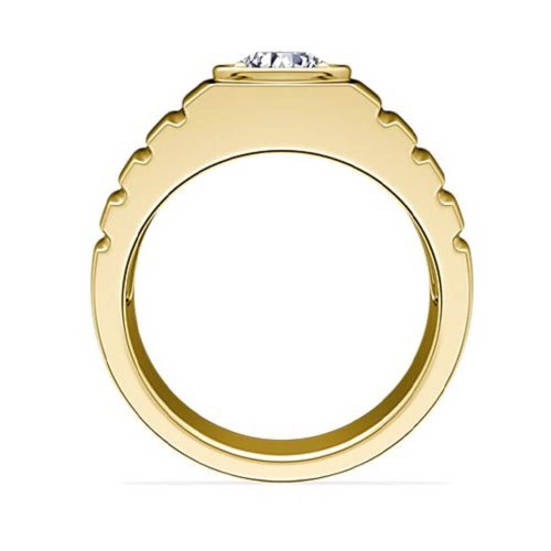 Мужское помолвочное кольцо Джентельмен, золото 585 и бриллиант фото 2 Аmorem