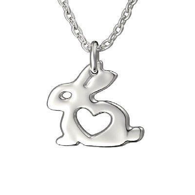 Кулон на цепи Зайка, серебро 925