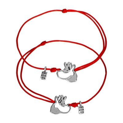 Парные браслеты Пара влюблённых, серебро 925 