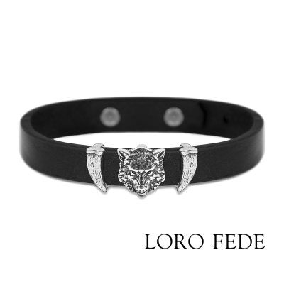 Сет - медальоны Loro Fede Лидер и борец, серебро 925 и браслет из натуральной кожи