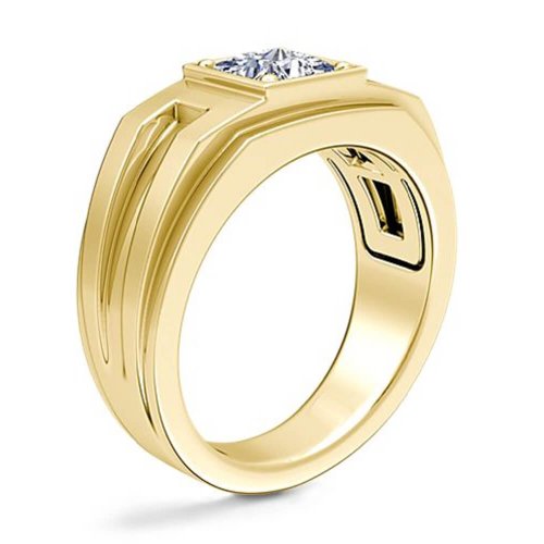 Мужское помолвочное кольцо Структура, золото 585 и бриллиант фото 3 Аmorem