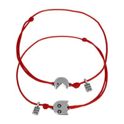 Парные браслеты Пакман, серебро 925 