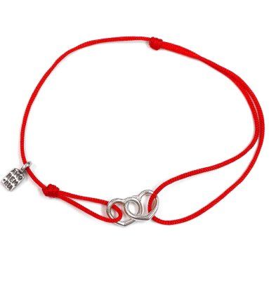 Браслет Соединенные сердца, серебро 925