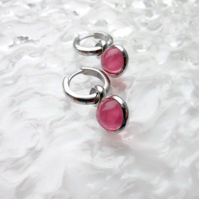 Серьги Энергия мечты, розовый топаз 8 мм, серебро 925