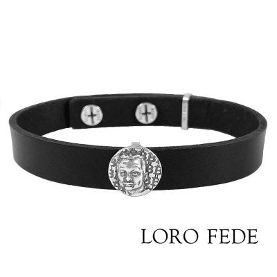 Сет - медальон LORO FEDE Илон Маск, серебро 925 и браслет из натуральной кожи